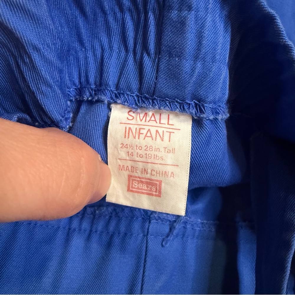 Sears Vintage Baby Infant Overalls Bundle, Train Pinstripe And Blue Size Small - Picture 11 of 11